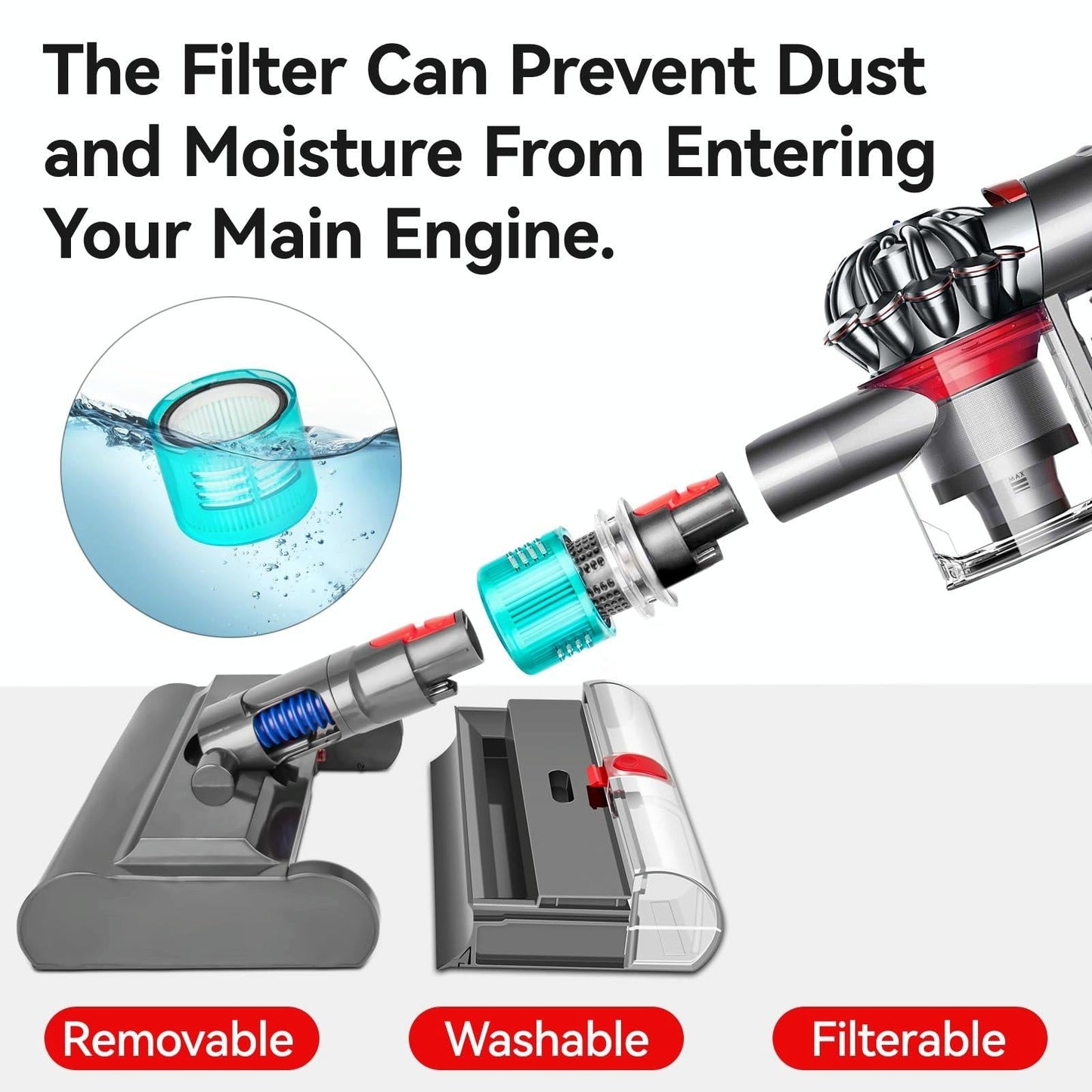 Versatile Wet / Dry Mopping Head For Dyson Vacuums-1922443388314062852