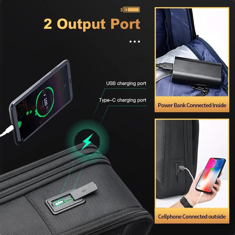 Waterproof Laptop Backpack With Usb & Type-C Port - Large Capacity Black-1915196909652414473
