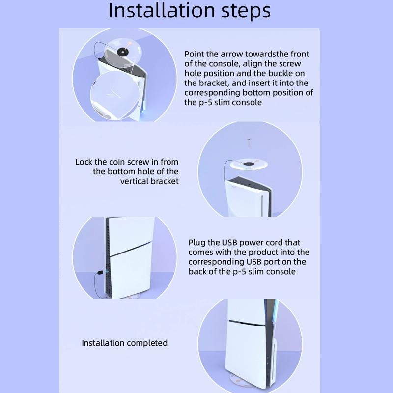Vertical Storage Bracket For Ps5 Slim - Simple Rgb Colourful Transparent-1915196916178751494