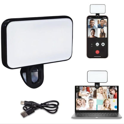 Rechargeable Selfie Light For Phone Laptop Tablet - Black-1943465051562315776