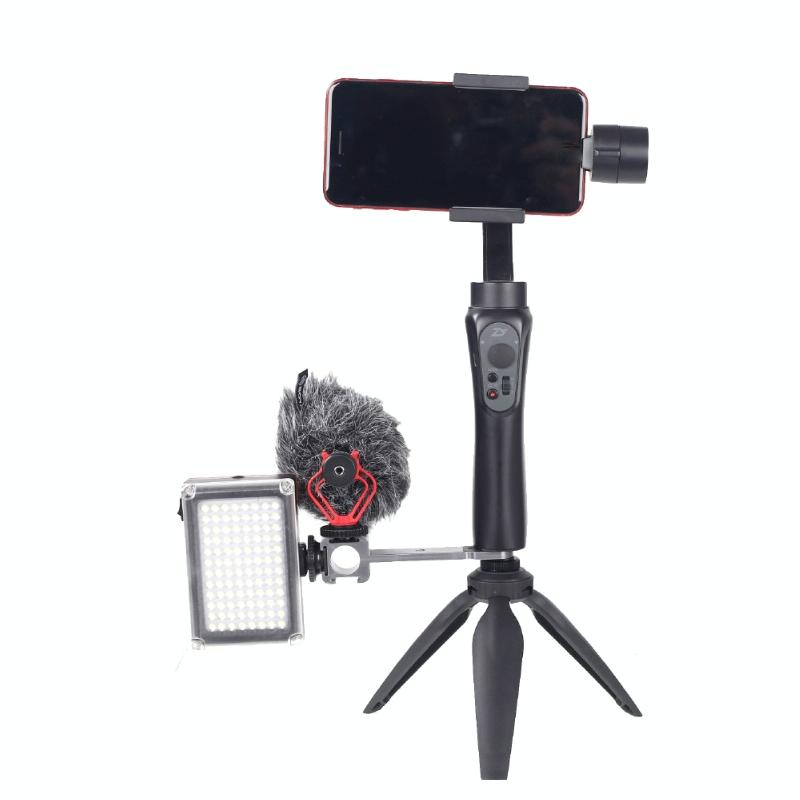 Three-Headed Hot Boot Adapter For Gimbal With Led Mic Mount-1915197575703695366