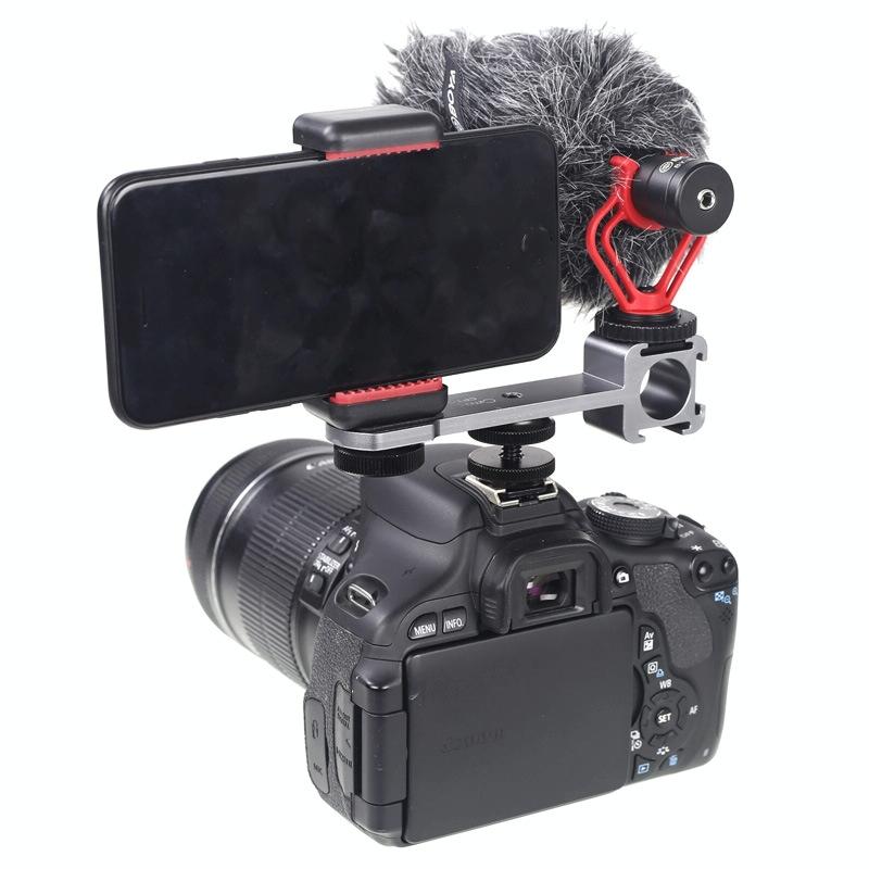 Three-Headed Hot Boot Adapter For Gimbal With Led Mic Mount-1915197575703695367