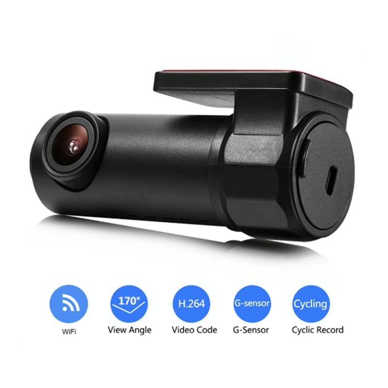 1080P Wifi Dash Cam With 170 Degree Wide Angle Lens - Hidden Car Recorder Black-1915196965168222209