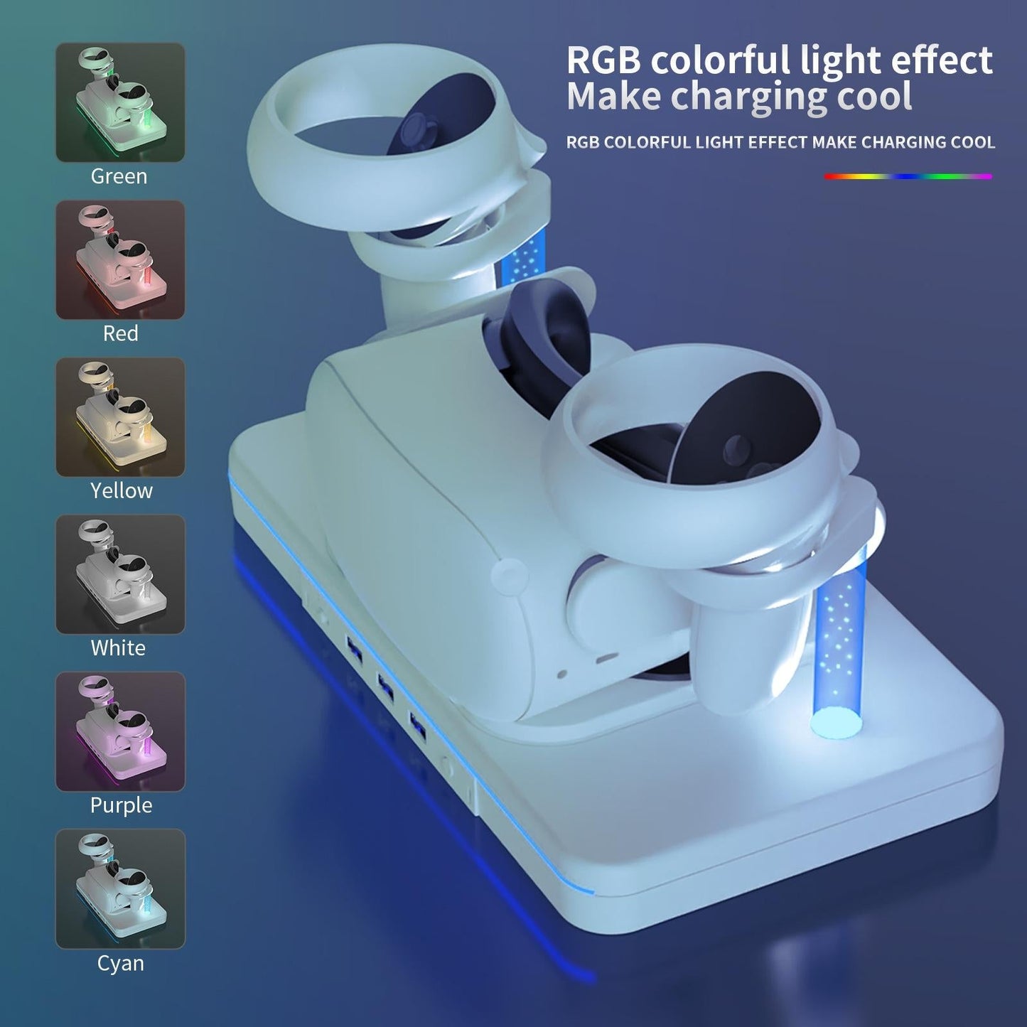 Meta Quest 2 Wireless Vr Charger With Colourful Base-1915196873656897540