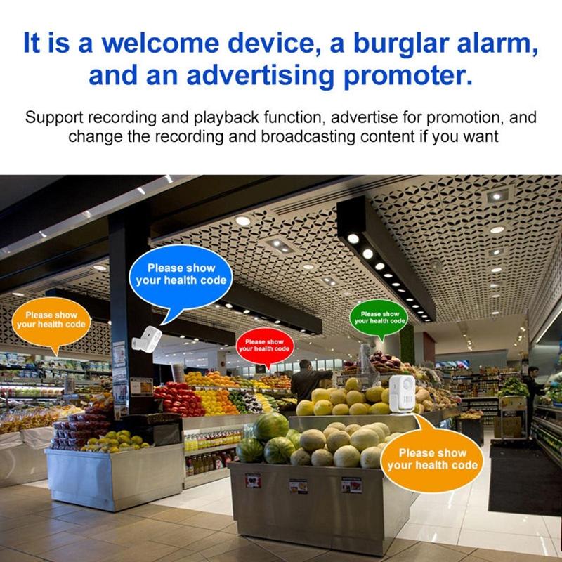 Smart Infrared Sensor Doorbell With Recordable Voice Prompt And Loudspeaker-1915198298176753670