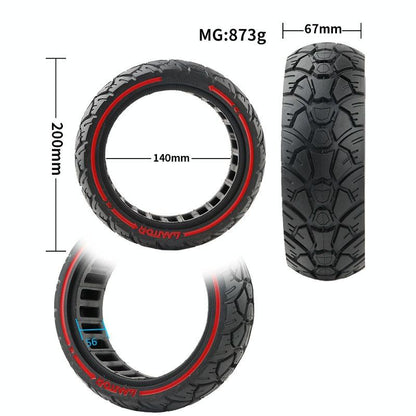 Universal 8.5 Electric Scooter Tire With 56 Card Slot - Off-Road Red Line-1964932204509401092