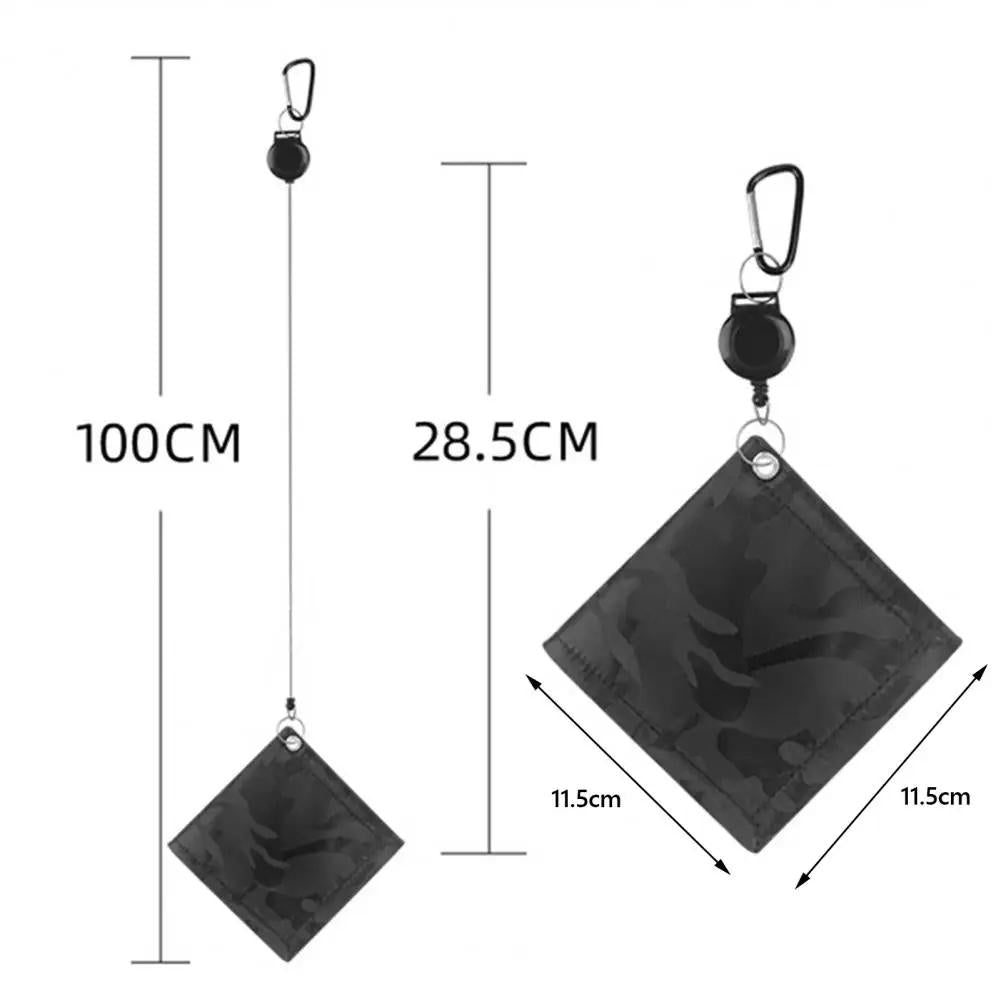 Easy Draw Golf Ball Wipe Cloth - Retractable String - Blue-1915196822012432386