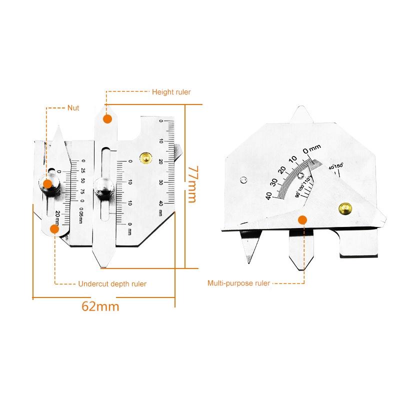 Stainless Steel Welding Inspection Ruler - Hjc40-1915198084074311683