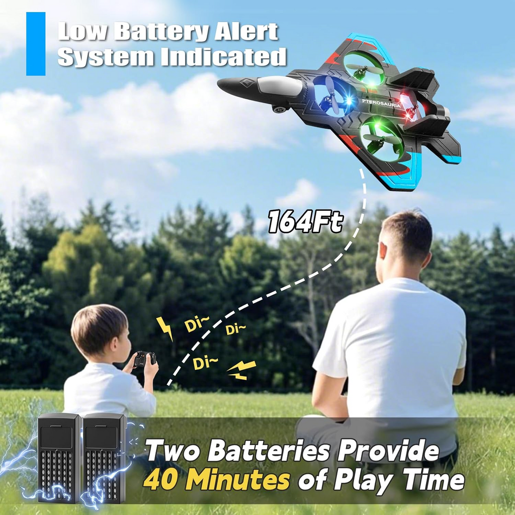 Global Hit K500Max Toy RC Drone - Hand Launch / One-Key Takeoff, 360° Stunt Flips. Equipped with a multi-function remote controller for easy control, featuring headless mode, stable hovering, adjustable speed settings, and cool colorful LED lights. Delive