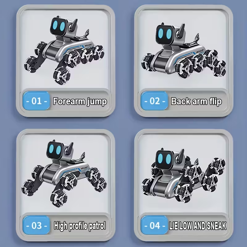 Eight-Wheeled Robotic Dog: Flexible Limbs, Adapts to Various Terrains. Indoor & Outdoor Fun Toy (No Feeding Required), A New Robotic Companion, Perfect for Birthday/Christmas Gifts – An Ideal Festive Present.