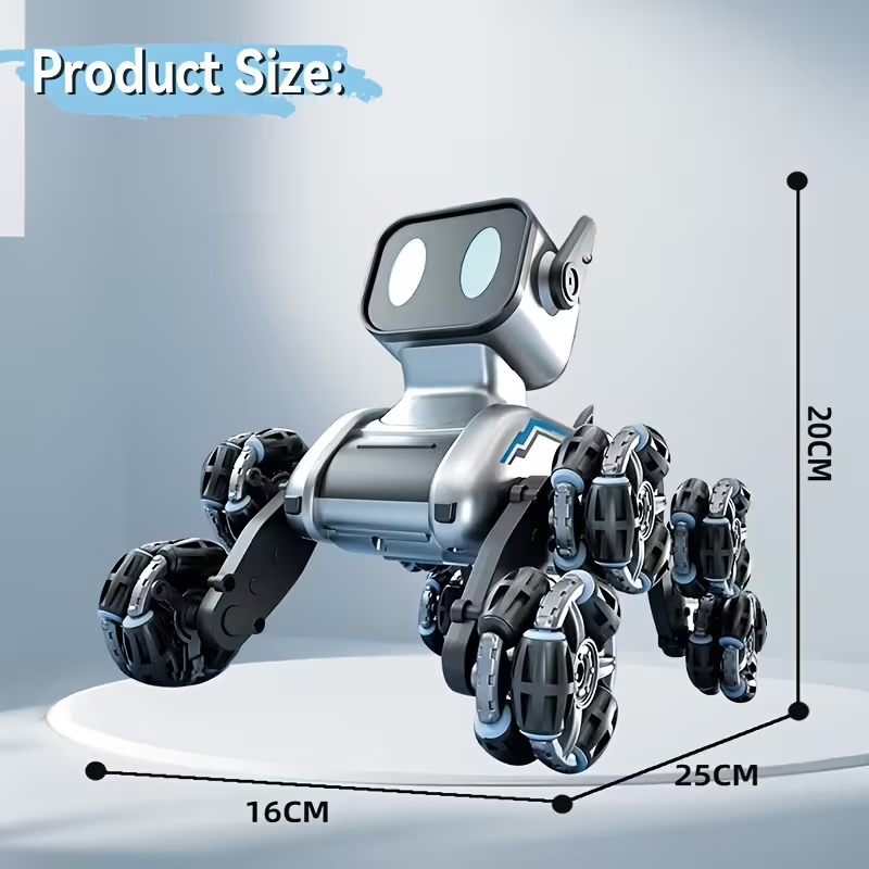 Eight-Wheeled Robotic Dog: Flexible Limbs, Adapts to Various Terrains. Indoor & Outdoor Fun Toy (No Feeding Required), A New Robotic Companion, Perfect for Birthday/Christmas Gifts – An Ideal Festive Present.