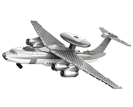 Christmas gift KJ2000 Airborne Early Warning Aircraft Building Blocks Set, 199 Pieces Military Model Kit for Kids Aged 6+ & Enthusiasts（KJ2000 early warning aircraft）