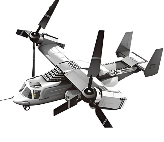 Christmas gift US Osprey Tiltrotor Aircraft Building Blocks Set, 460 Pieces Military Transport Model Kit for Kids Aged 6+ & Enthusiasts（Osprey tiltrotor aircraft）