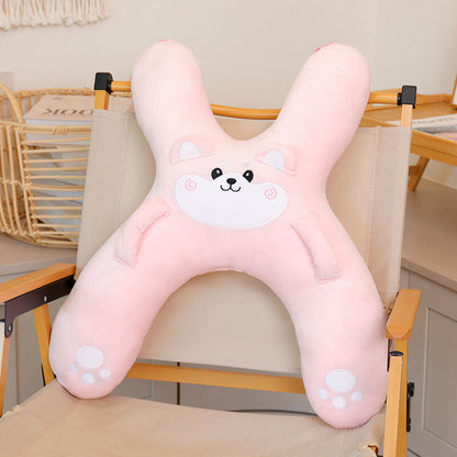 Christmas gift for kids-Kids Travel Pillow, Ergonomic Plush Support for Car Rides, Comfortable Sleep Companion for Children（black dog）