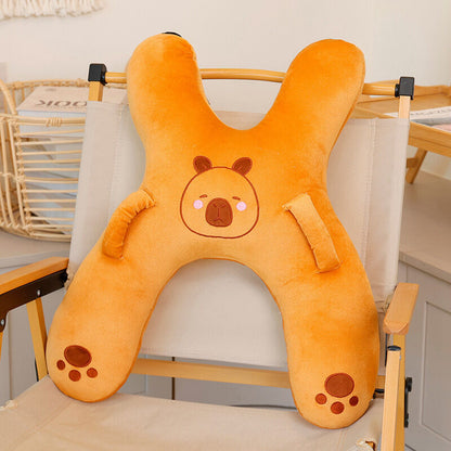 Christmas gift for kids-Kids Travel Pillow, Ergonomic Plush Support for Car Rides, Comfortable Sleep Companion for Children（black dog）