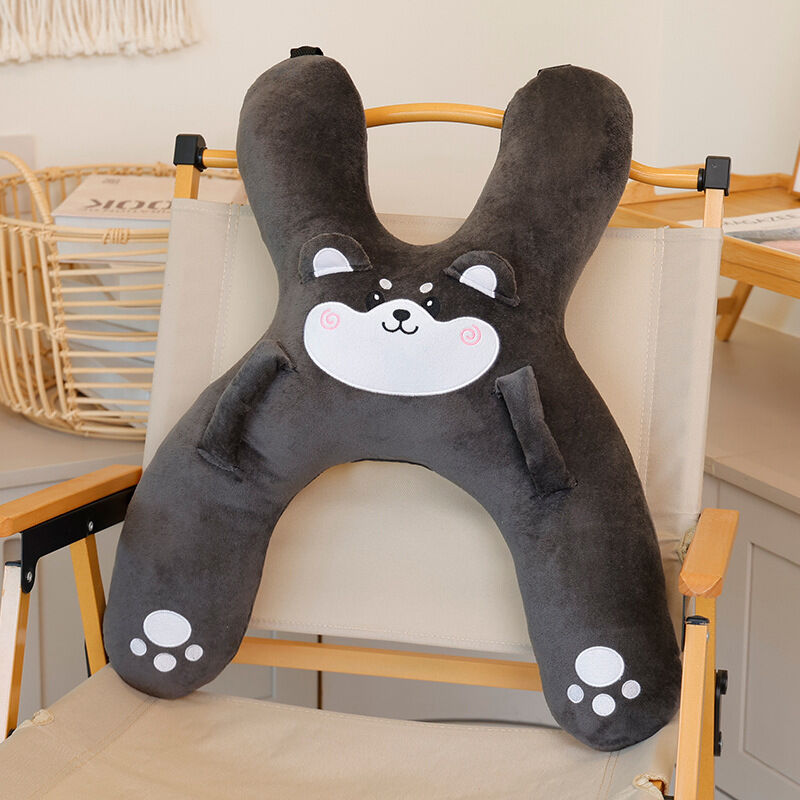 Christmas gift for kids-Kids Travel Pillow, Ergonomic Plush Support for Car Rides, Comfortable Sleep Companion for Children（pink dog）