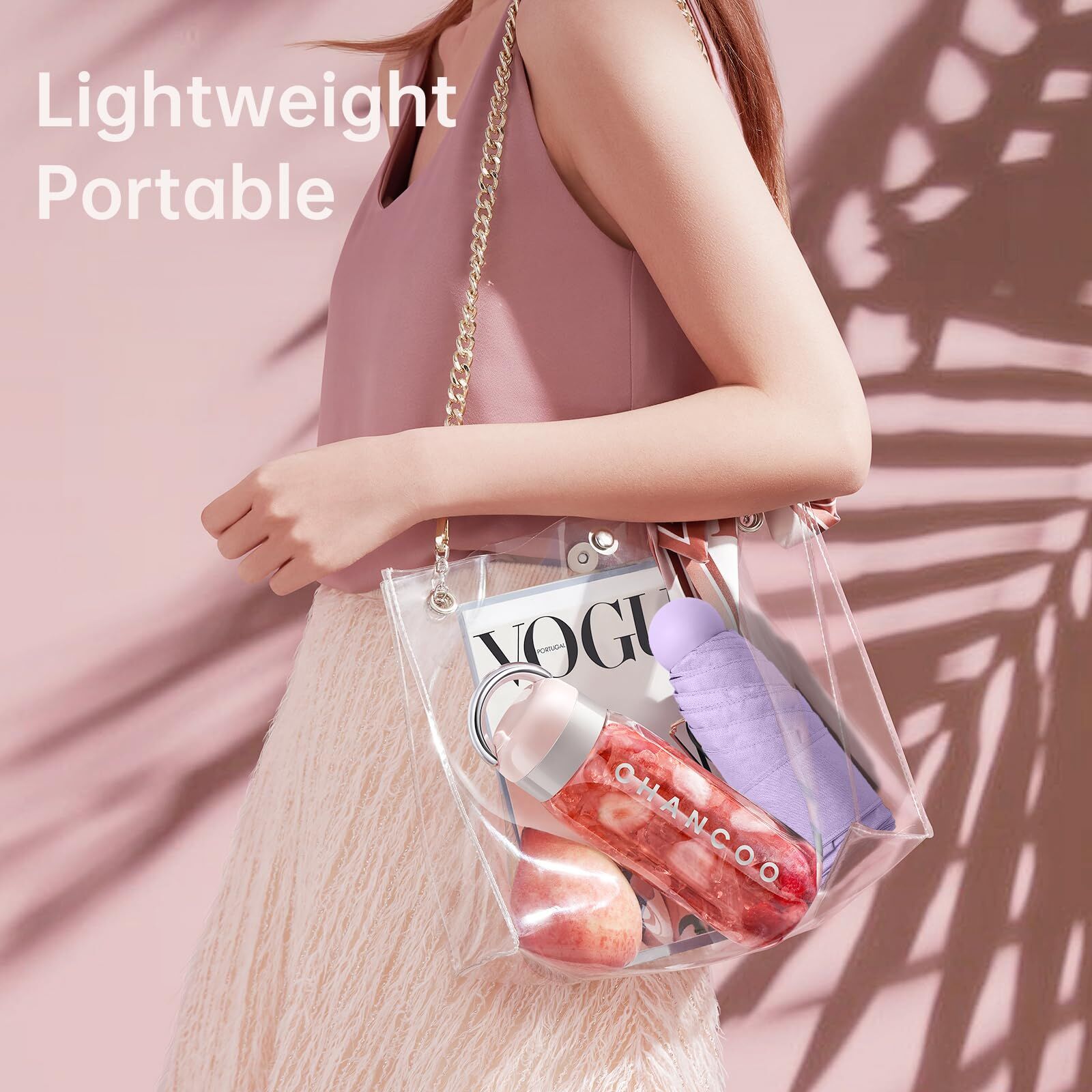 Mini Travel Umbrella – Compact Sun & Rain Protection for Women, Kids | UV-Blocking Pocket Umbrella with Case | Lightweight Foldable Umbrella（purple）