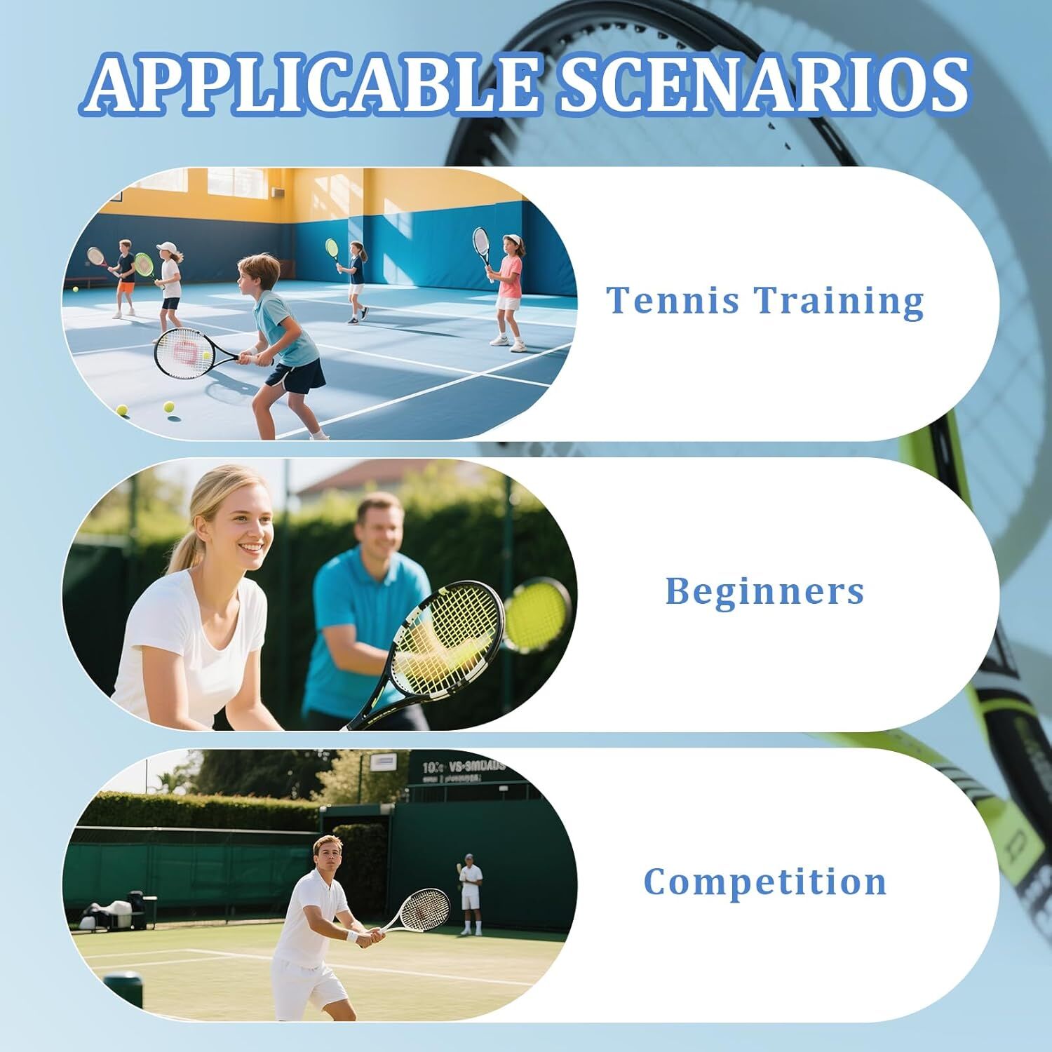 Tennis Racket Scorekeeper 2-Pack in White – Dual Portable Score Trackers for Points, Games & Sets | Other Colours Available In-Store