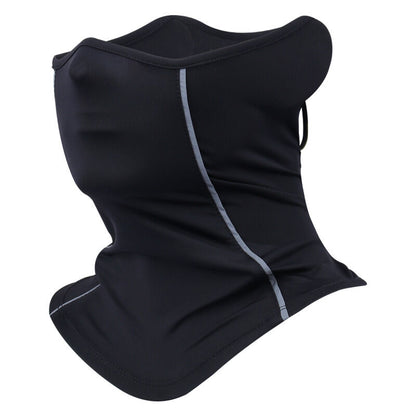 Premium Ice Silk Neck Scarf Mask - Summer Cooling Essential - Breathable UV Protection - Reflective Design - Beat the Heat Comfortably（black）