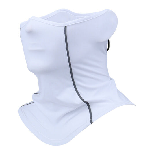 Premium Ice Silk Neck Scarf Mask - Summer Cooling Essential - Breathable UV Protection - Reflective Design - Beat the Heat Comfortably（white）
