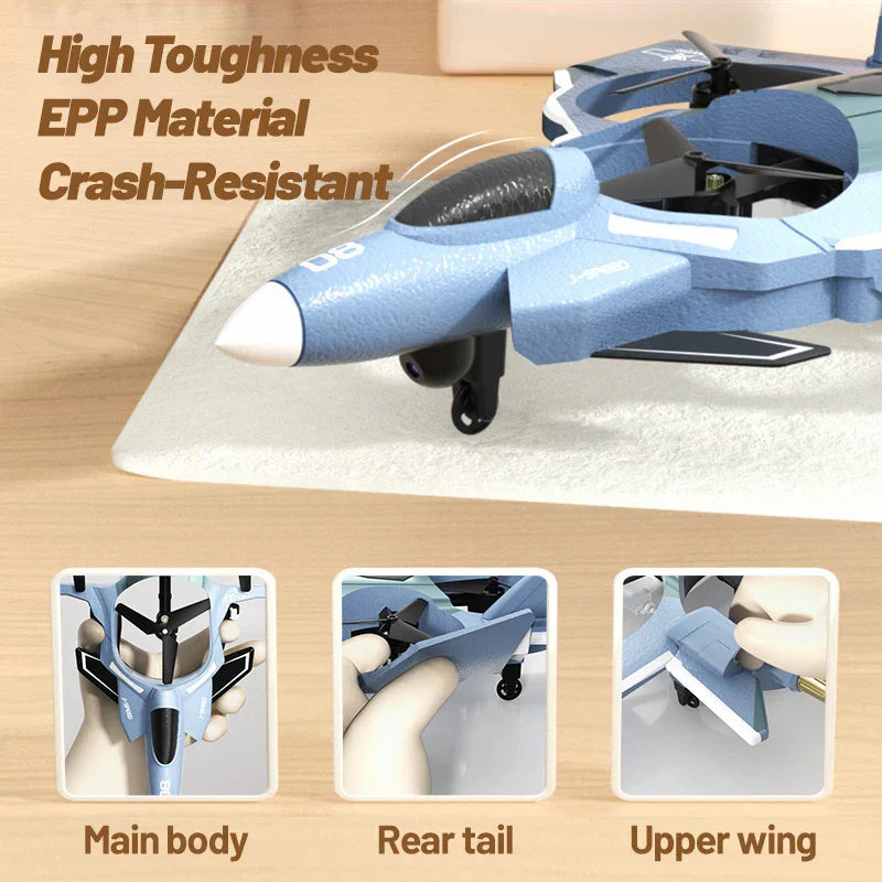 2.4G RC Fighter Jet with HD Camera & Missile Launch - Remote Control Plane (Grey) - Bens Market Place