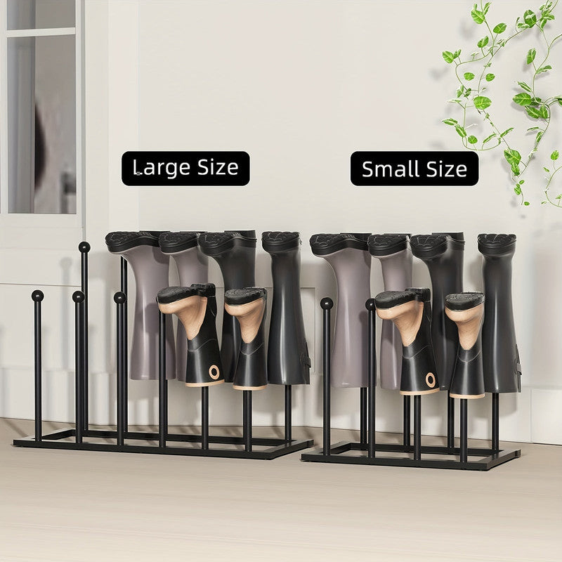 Black Metal Shoe Rack Organizer Entryway - Multi-Tier Storage