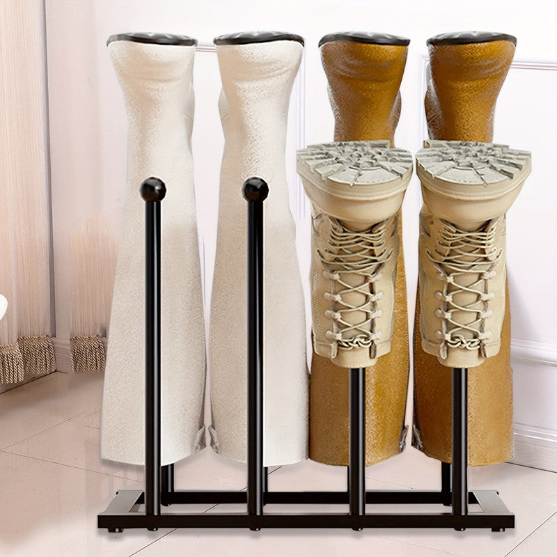 Black Metal Shoe Rack Organizer Entryway - Multi-Tier Storage