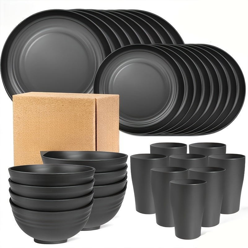 Shatterproof Tableware Set for Camping & Home - 16-Piece Reusable Dinnerware - Bens Market Place