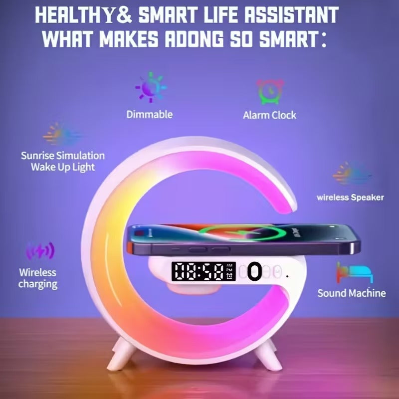 Wireless Bluetooth Speaker with RGB Light & Alarm Clock - Portable Sound System - Bens Market Place