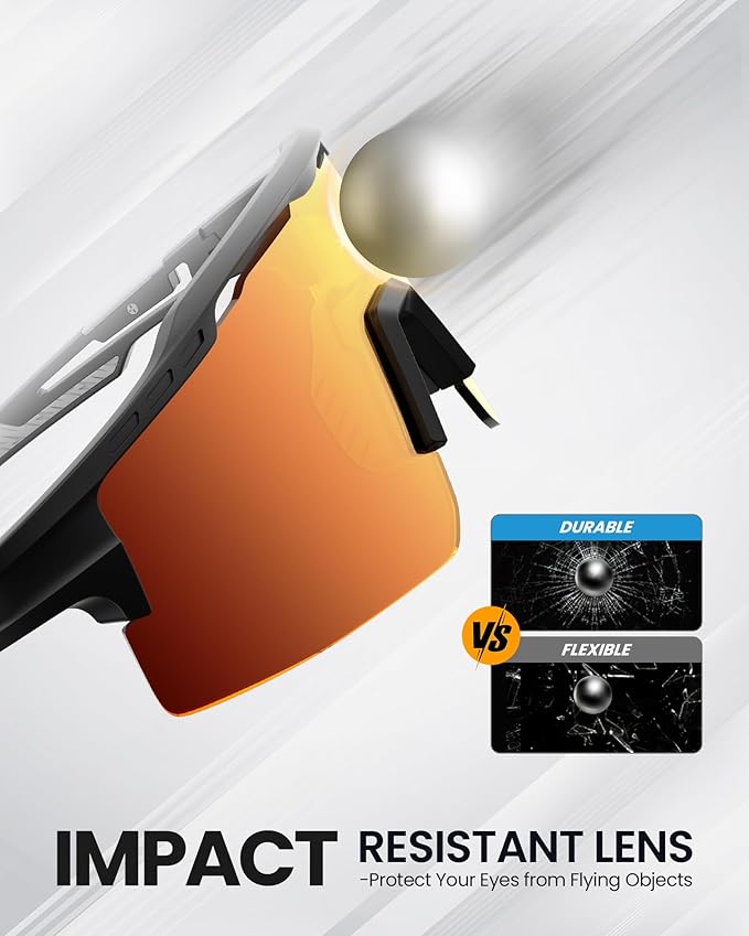 Outdoor Master Hawk II Polarized Sports Sunglasses – UV400 Protection, TR90 Frame (Black + Revo Blue, Cat.3)