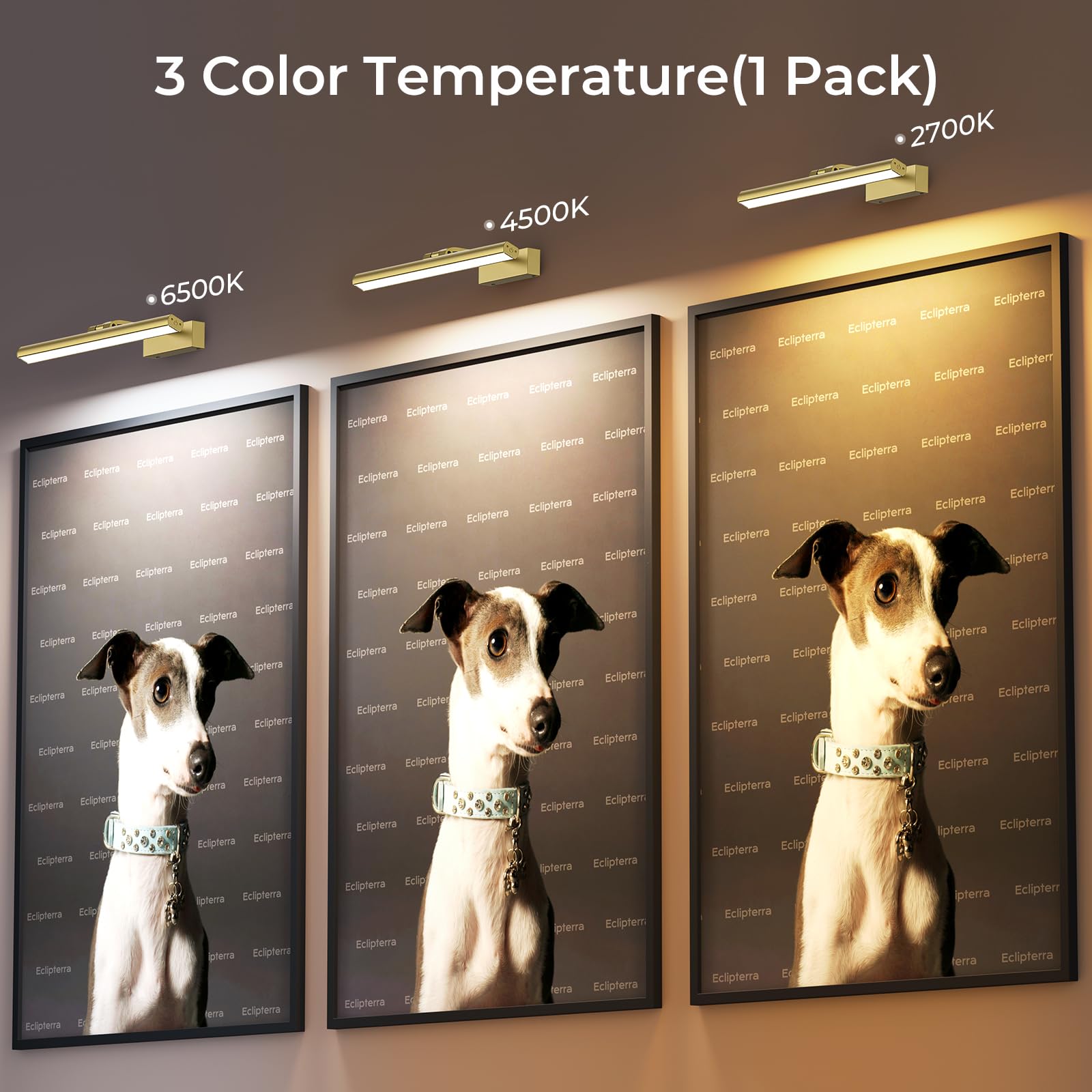 Wireless Picture Lights for Wall, Battery Operated Wall Light for Painting Rechargeable CCT Rotatable Art Gallery Light with Remote Dimmable Timer for Artwork Frame Display Dartboard (Gold, 16inch)