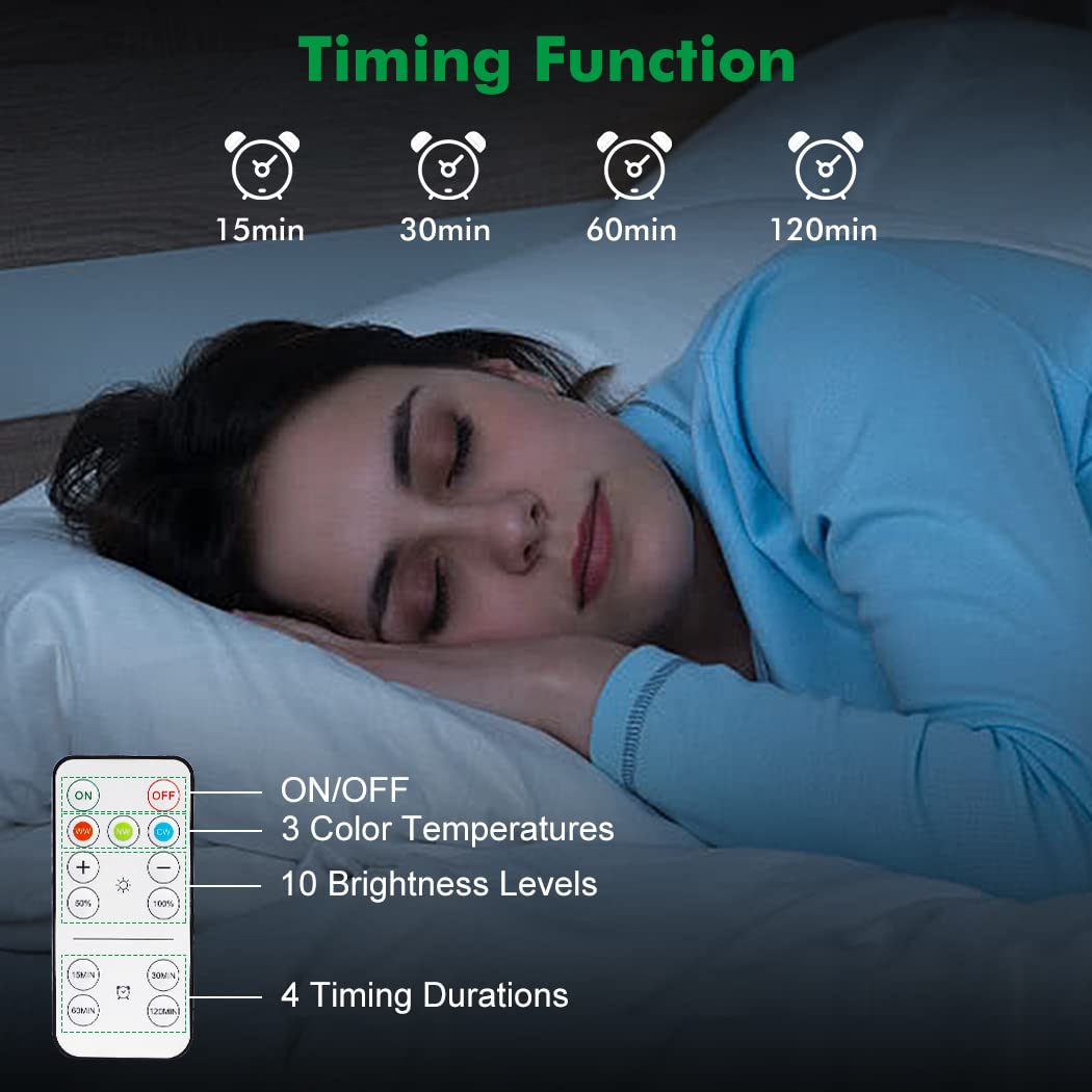 Night Light Wireless Wall Light Indoor LED 2 Pack,Battery Operated Wall Lights Rechargeable Lamp with Remote,Touch Lamp Dimmable Wall Sconces Bedside Lamp for Bedroom Livingroom (Black, 2Pack) [Energy Class E]