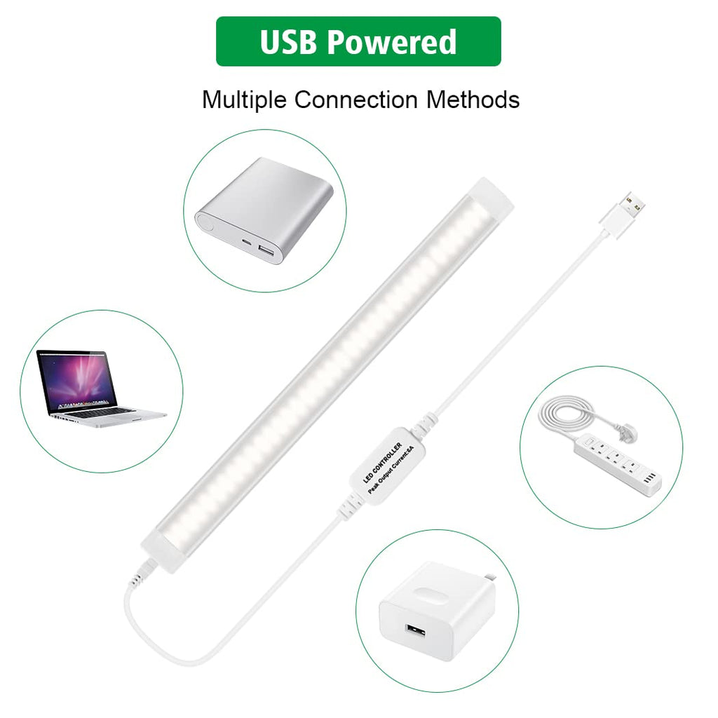 Led Under Cupboard Kitchen Lights, Dimmable Bar Cupboard Lights with Remote Control for Wardrobe,Cupboards, Closets, Display Cabinets（Natural White,2 Pack）