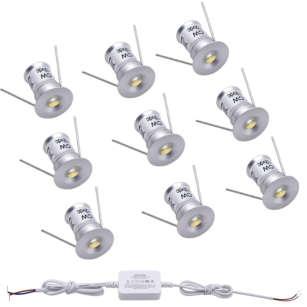 Mini LED Downlights for Ceiling 9 Pack,Cold White 6000K LED Recessed Ceiling Lights Spot Lights for Living Room Bedroom Kitchen Garden [Energy Class E]