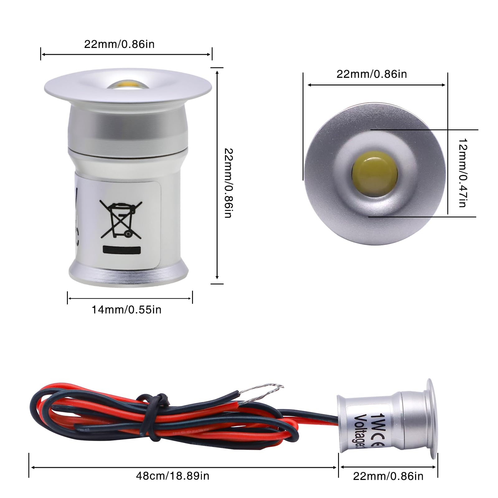 Mini LED Downlights for Ceiling 9 Pack,Cold White 6000K LED Recessed Ceiling Lights Spot Lights for Living Room Bedroom Kitchen Garden [Energy Class E]