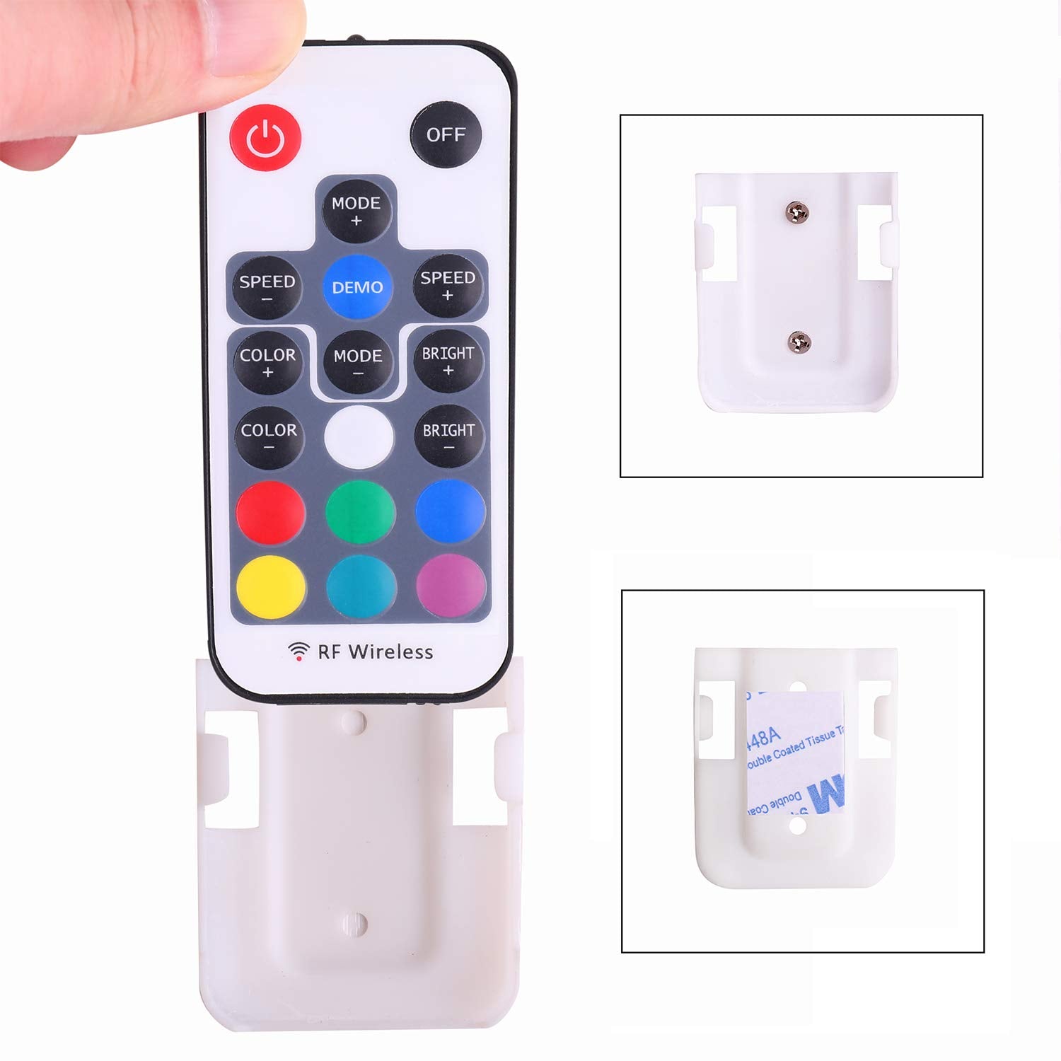 Mini Remote Controller for RGB Color LED Strip Lights, RF Dimmer for 12V DC LED Ribbon, LED Neon Sign, Wireless Remote Control for Dimmable 3528 5050 Under Cabinet Puck Lights(RGB)