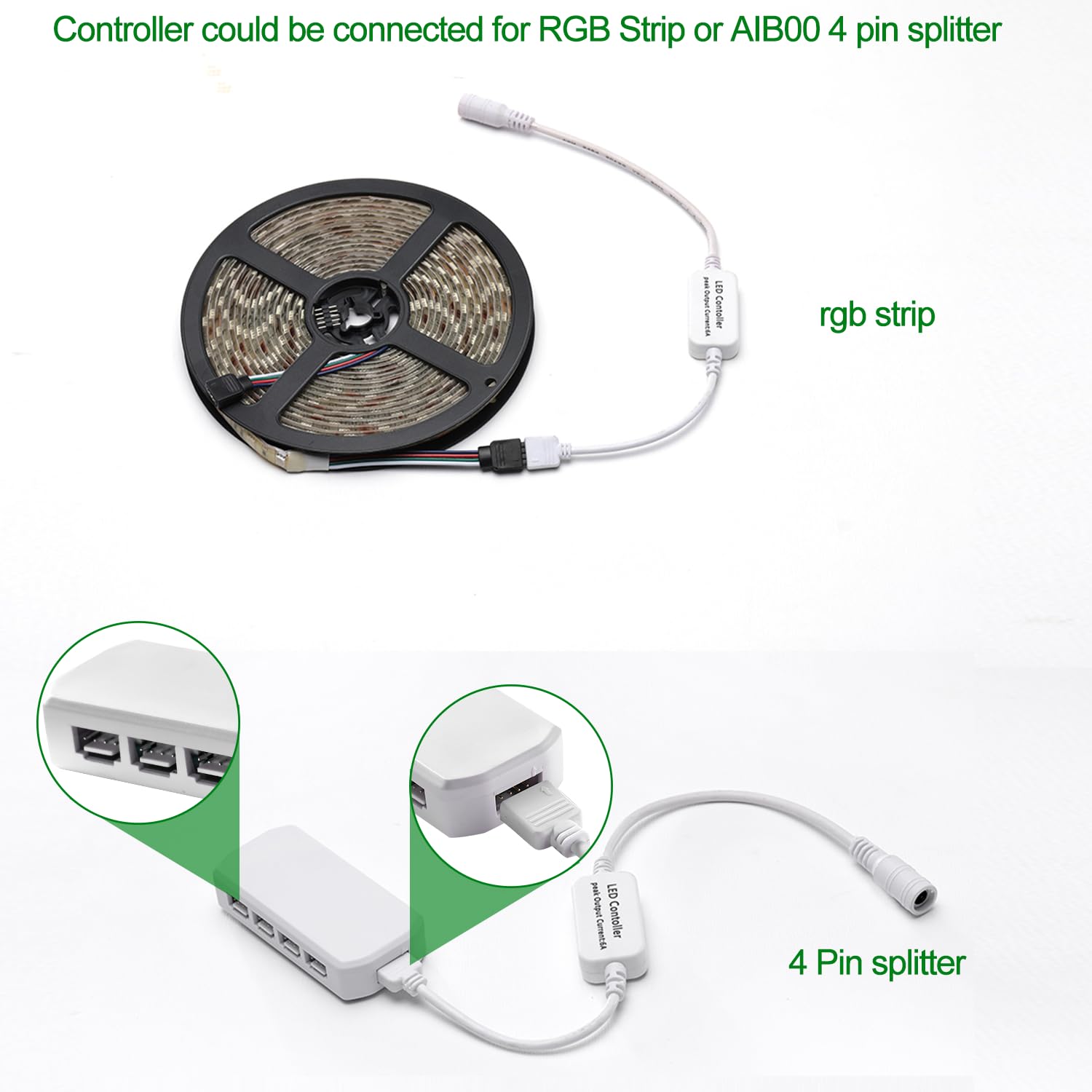 Mini Remote Controller for RGB Color LED Strip Lights, RF Dimmer for 12V DC LED Ribbon, LED Neon Sign, Wireless Remote Control for Dimmable 3528 5050 Under Cabinet Puck Lights(RGB)