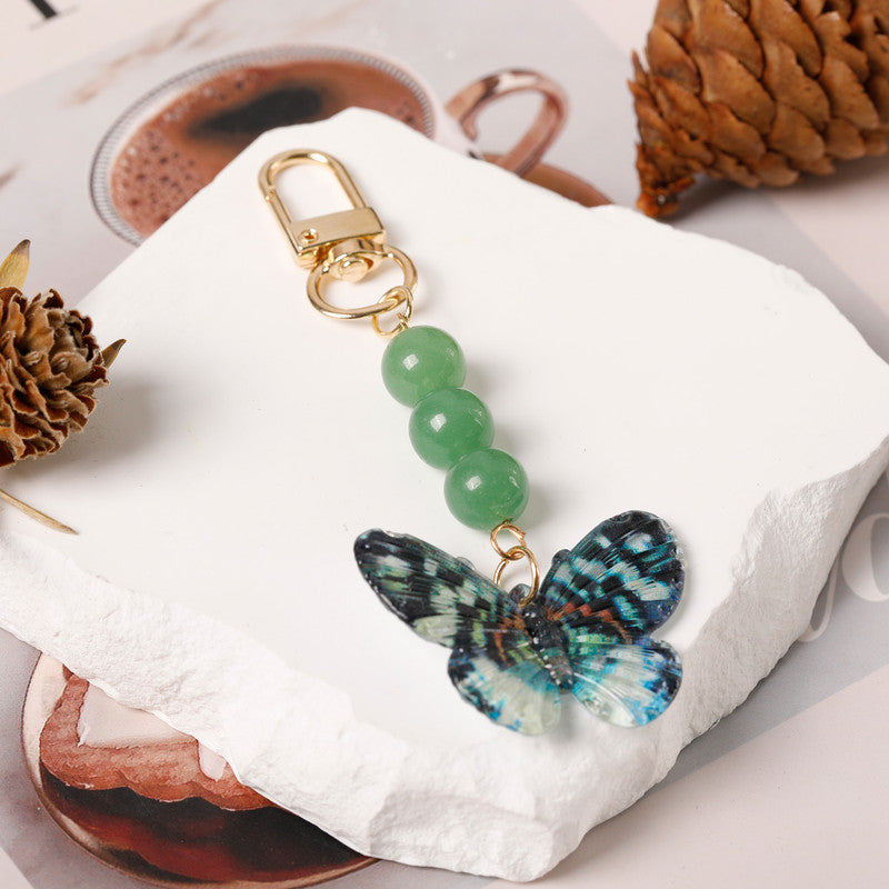 Crystal Butterfly Keychain Set,Aventurine