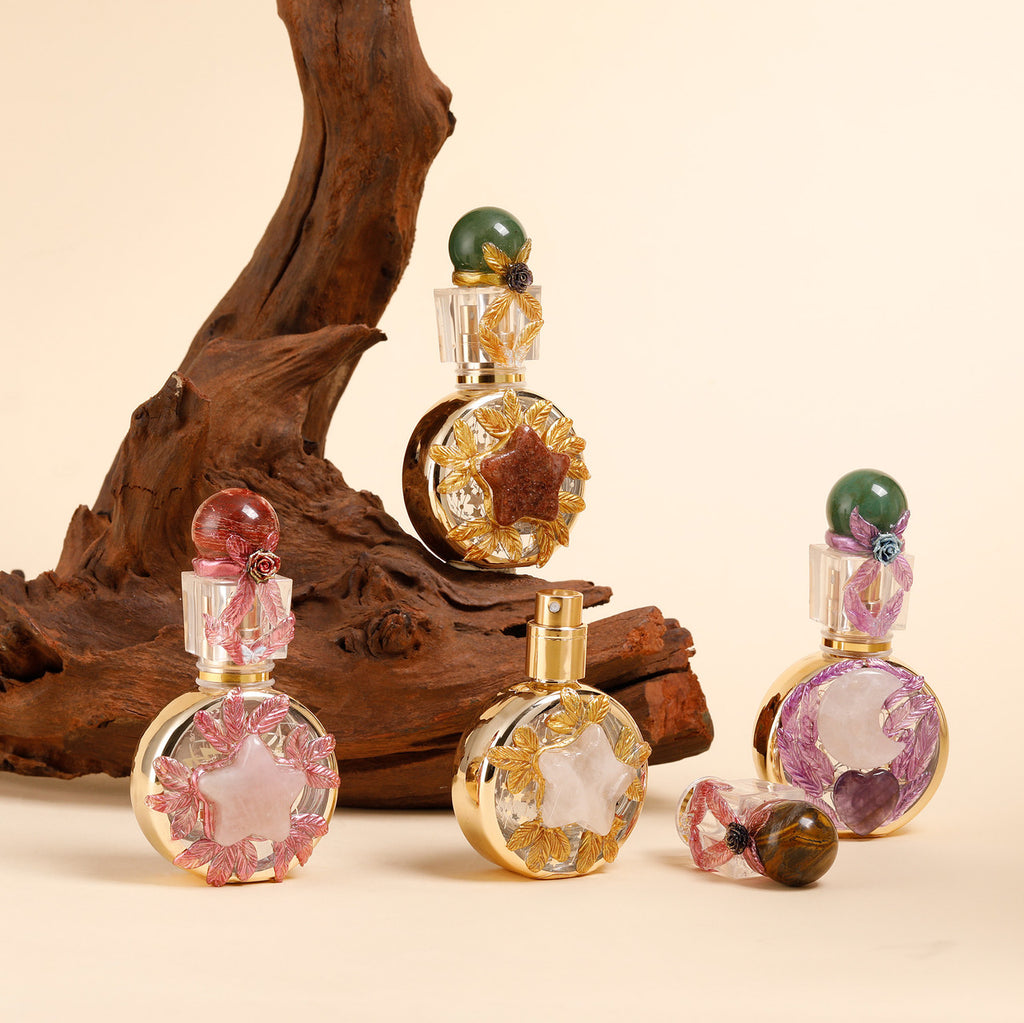 Healing natural crystal perfume bottle(25ml)-Tiger's Eye rose quartz