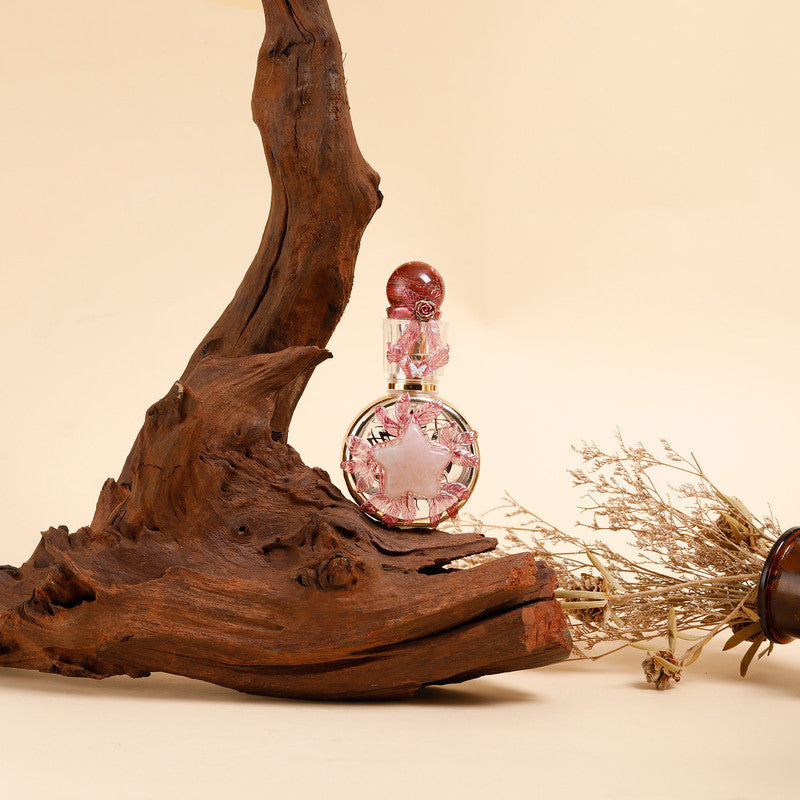 Healing natural crystal perfume bottle(25ml)-red jasper rose quartz