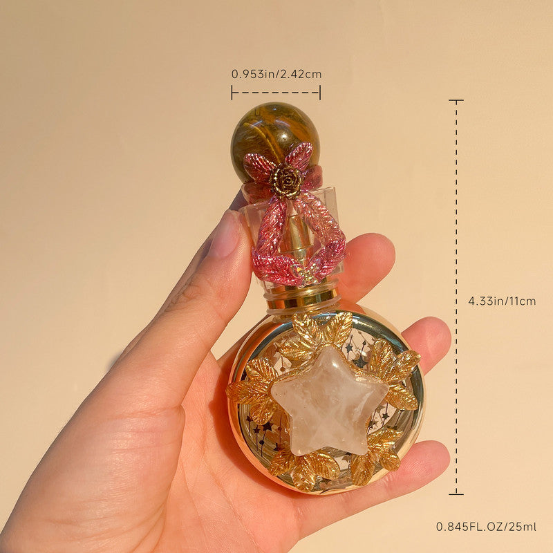 Healing natural crystal perfume bottle(25ml)-red jasper rose quartz