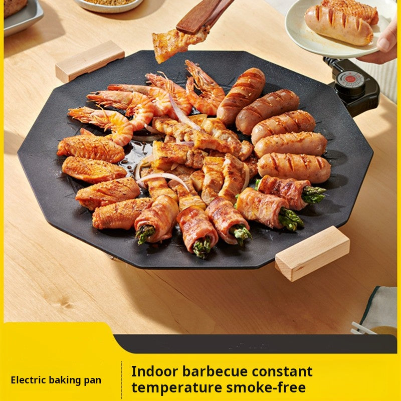 Dodecagon Electric Grill Pan Portable Outdoor Non-Stick Barbecue Cookware For Camping Picnic Smokeless Aluminum Alloy Skillet