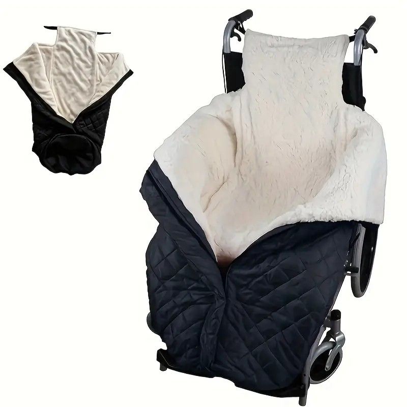 Winter Elderly Wheelchair Heating Blanket | Windproof & Fleece-Lined, Ideal for Both Outings and Home Use(red)