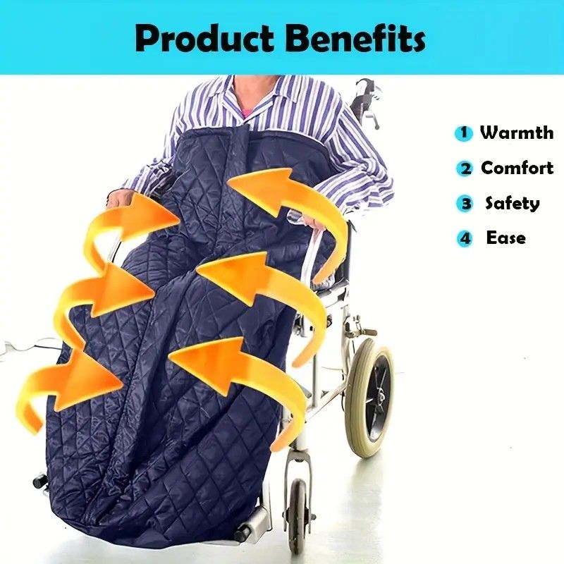 Winter Elderly Wheelchair Heating Blanket | Windproof & Fleece-Lined, Ideal for Both Outings and Home Use(GREY)