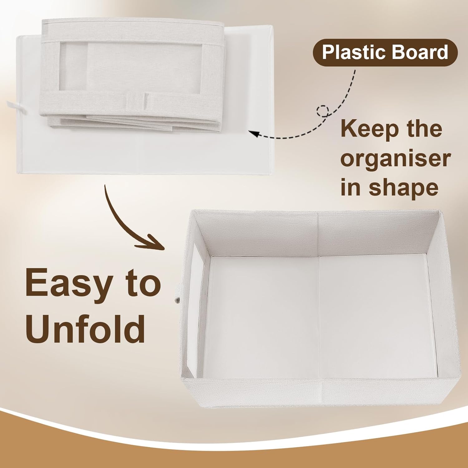 6 Pack Closet Storage Bins with Clear Window for Shelves, Clothes, Toys, Wardrobe & Bedroom Organization