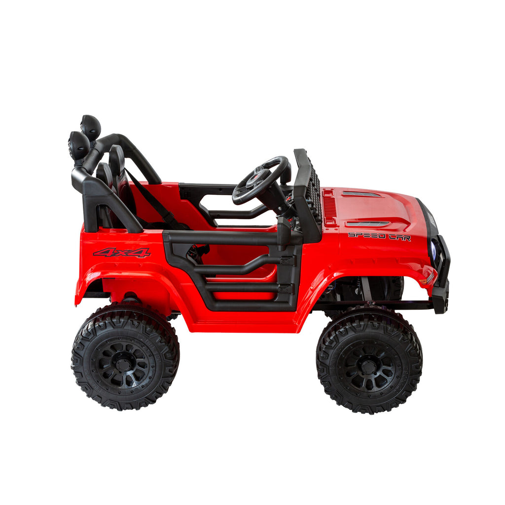 Lenoxx Jeep Inspired Ride‑on Electric Car – Remote Controlled Adventure for Kids (Red)