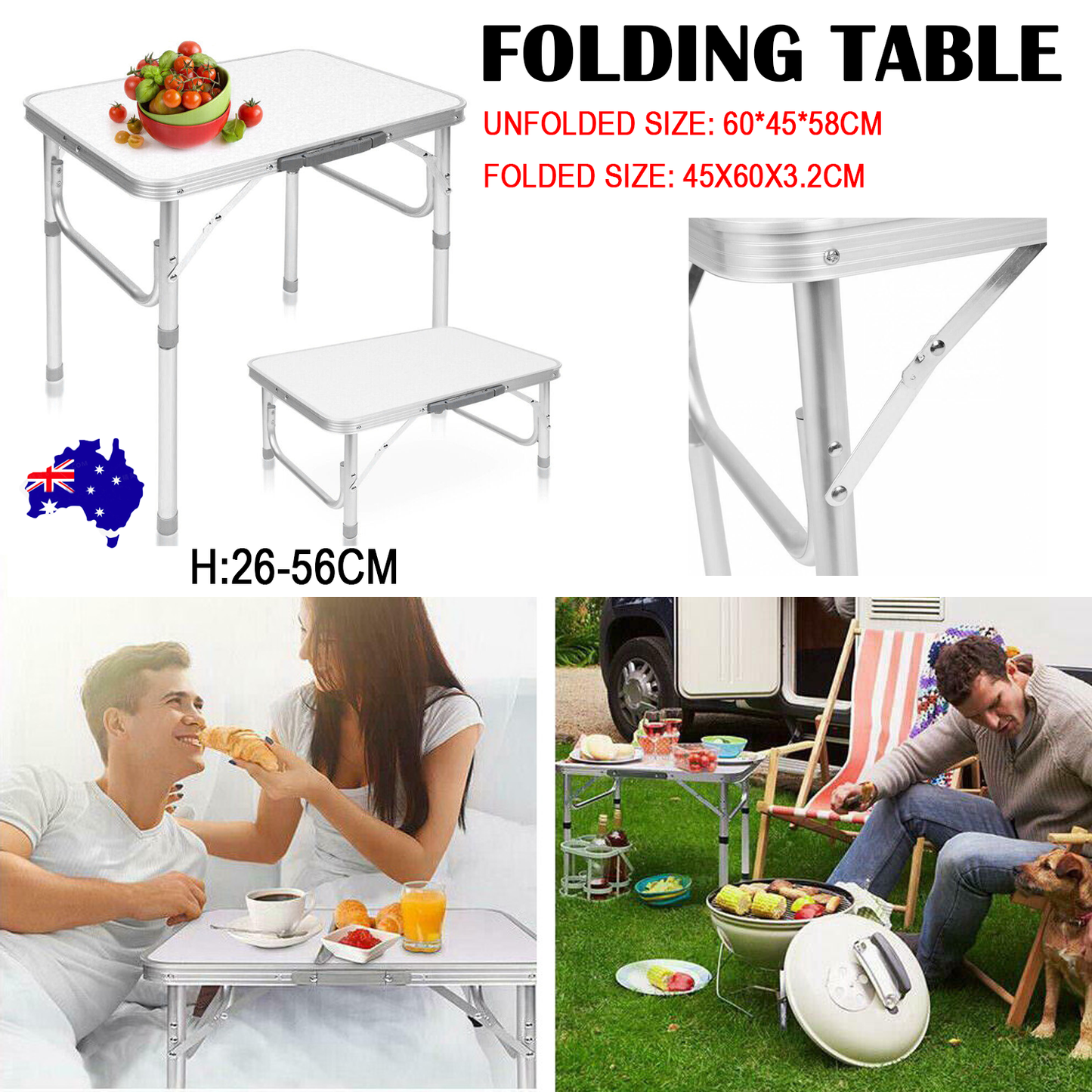 Outdoor Camping Folding Table Picnic Foldable Tables Aluminium Portable BBQ Desk