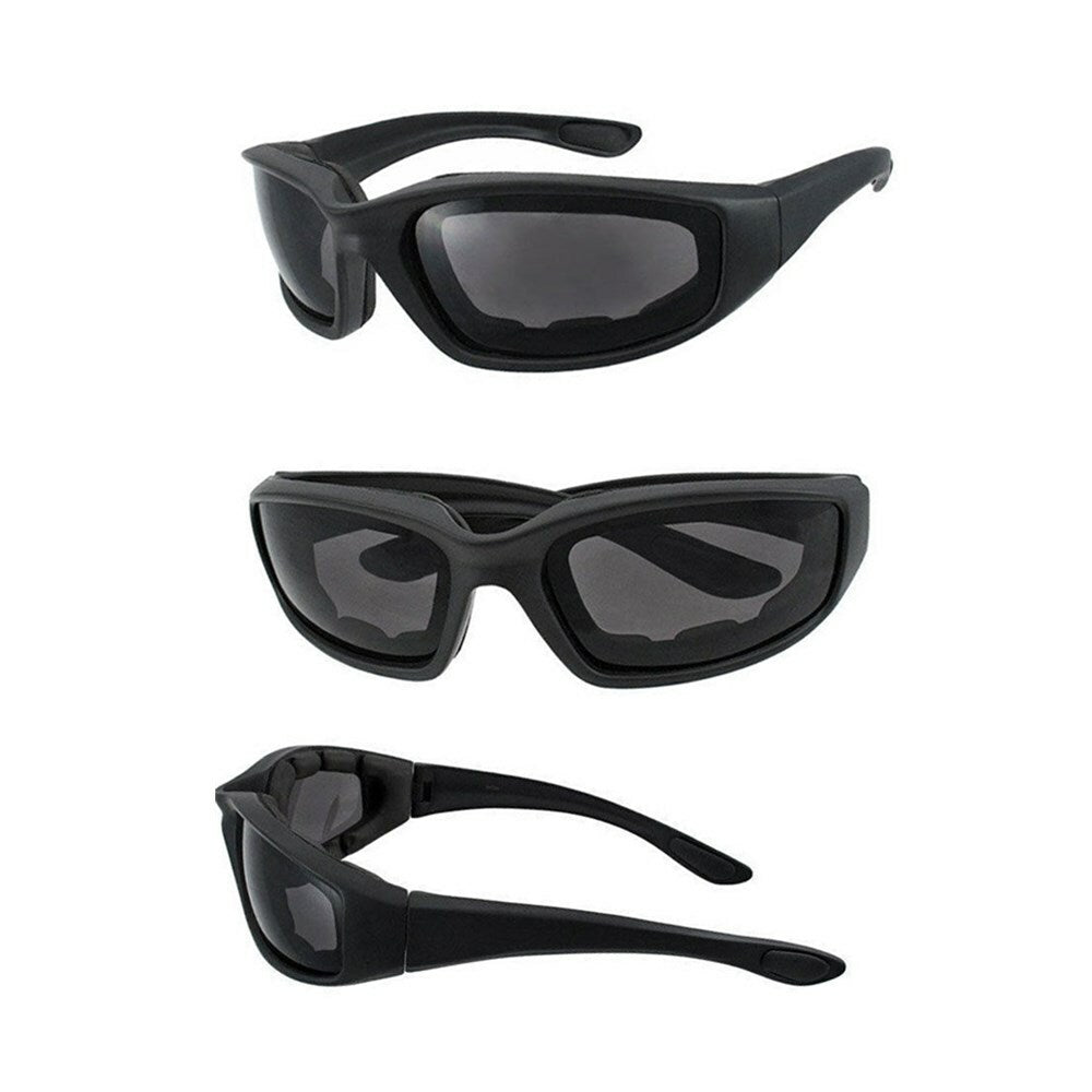 3pcs Chopper Foam Padded Motorcycle Riding Glasses Sunglasses Windproof Goggles