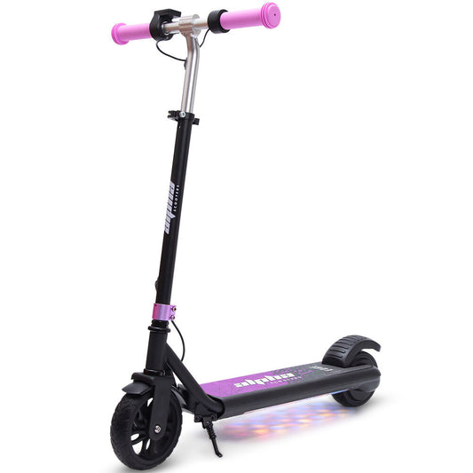 ALPHA Edge Electric Scooter, Kids Aged 6-12, Adjustable Height, 3 Speed Modes, Bluetooth, LED, Pink