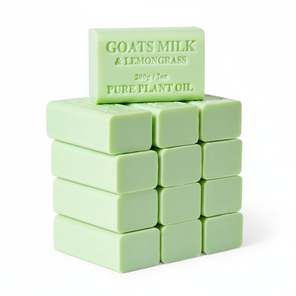 10x 200g Goat’s Milk and Lemongrass Soap Bars | Triple-Milled | Pure Natural Skin Care | Made in Australia